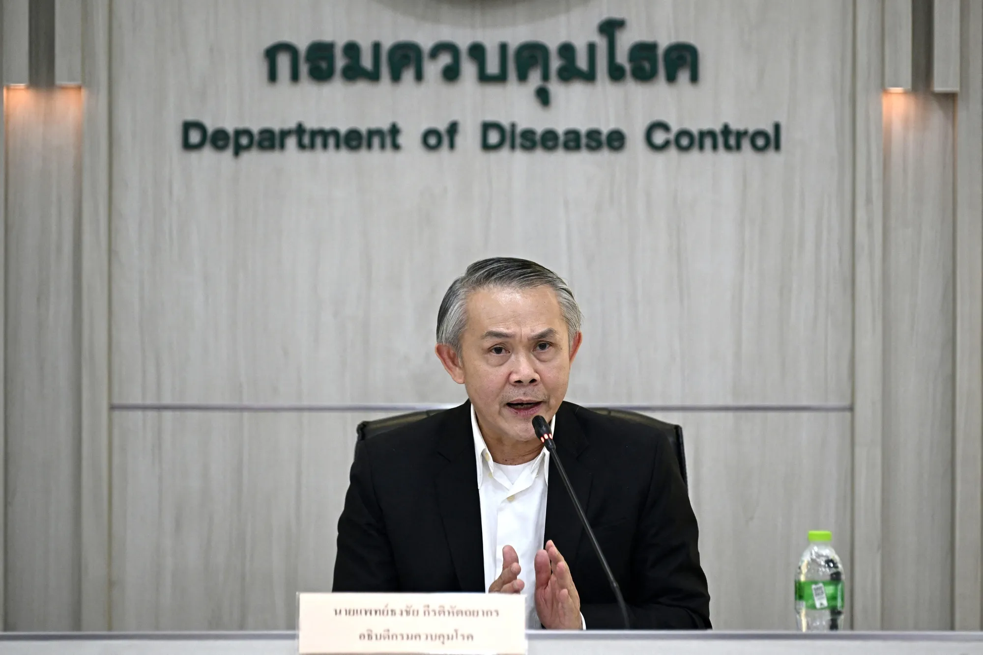 Thongchai Keeratihattayakorn, head of Thailand's Department of Disease Control, speaks following the suspected first case of&nbsp;mpox in Bangkok.