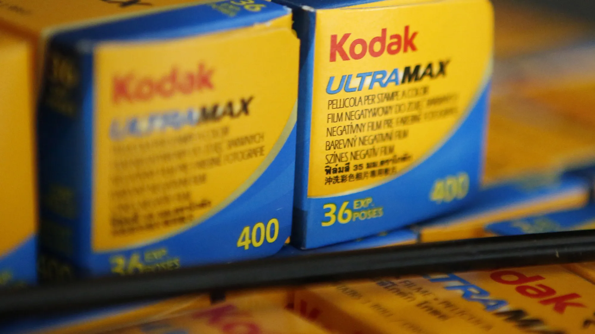 Boxes of Eastman Kodak Co. UltraMax film