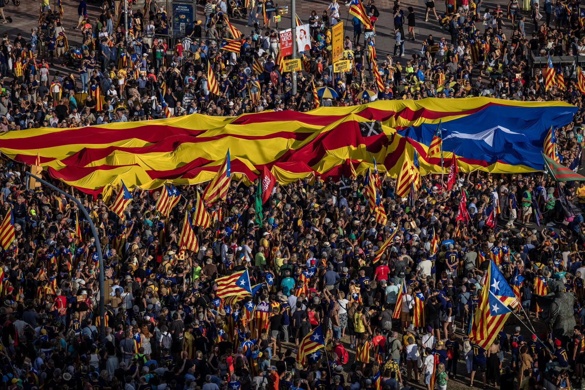 Catalans celebrate Catalonia's National Day&nbsp;in Barcelona on Sept. 11.