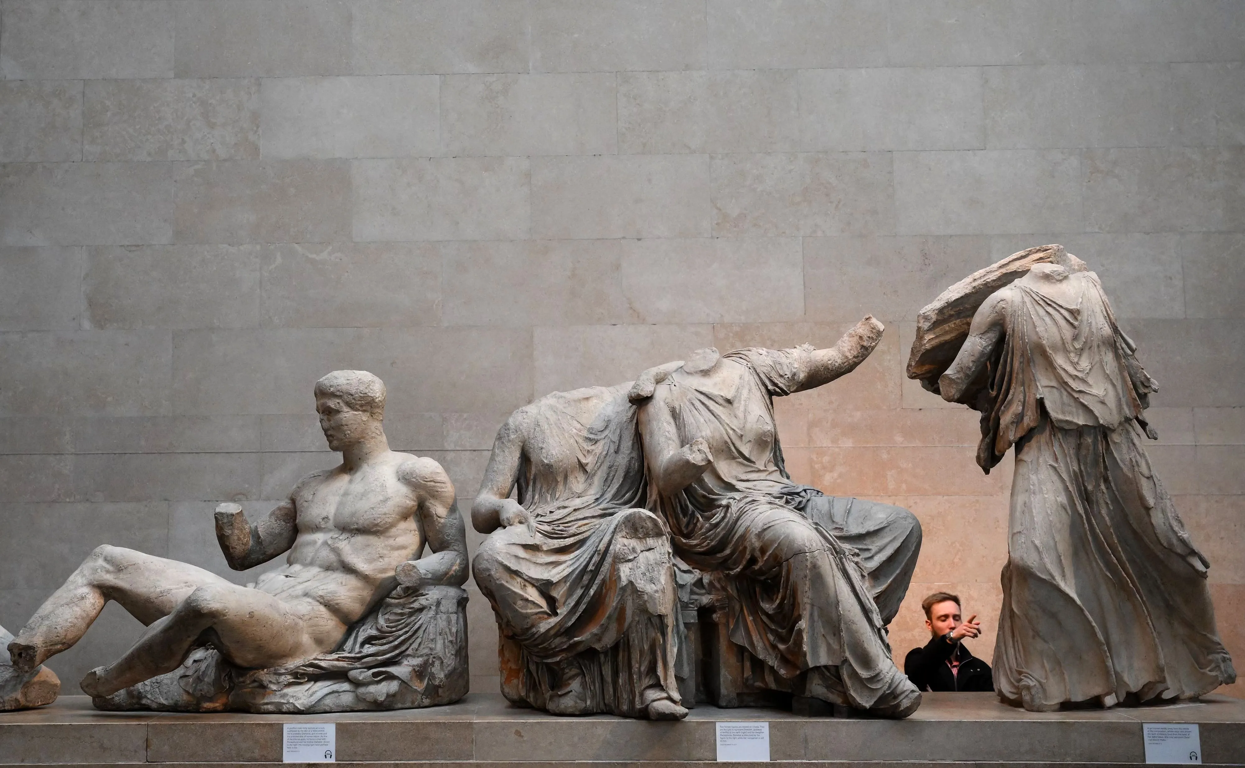 A section of the Elgin Marbles&nbsp;at the British Museum in London.