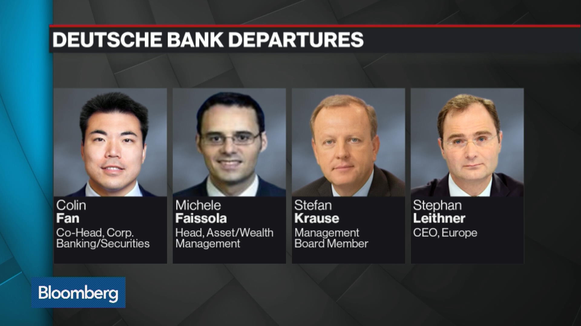 Cryan's Deutsche Bank Shakeup Cuts Senior Managers - Bloomberg