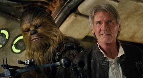 Chewbacca and Han Solo return in The Force Awakens.