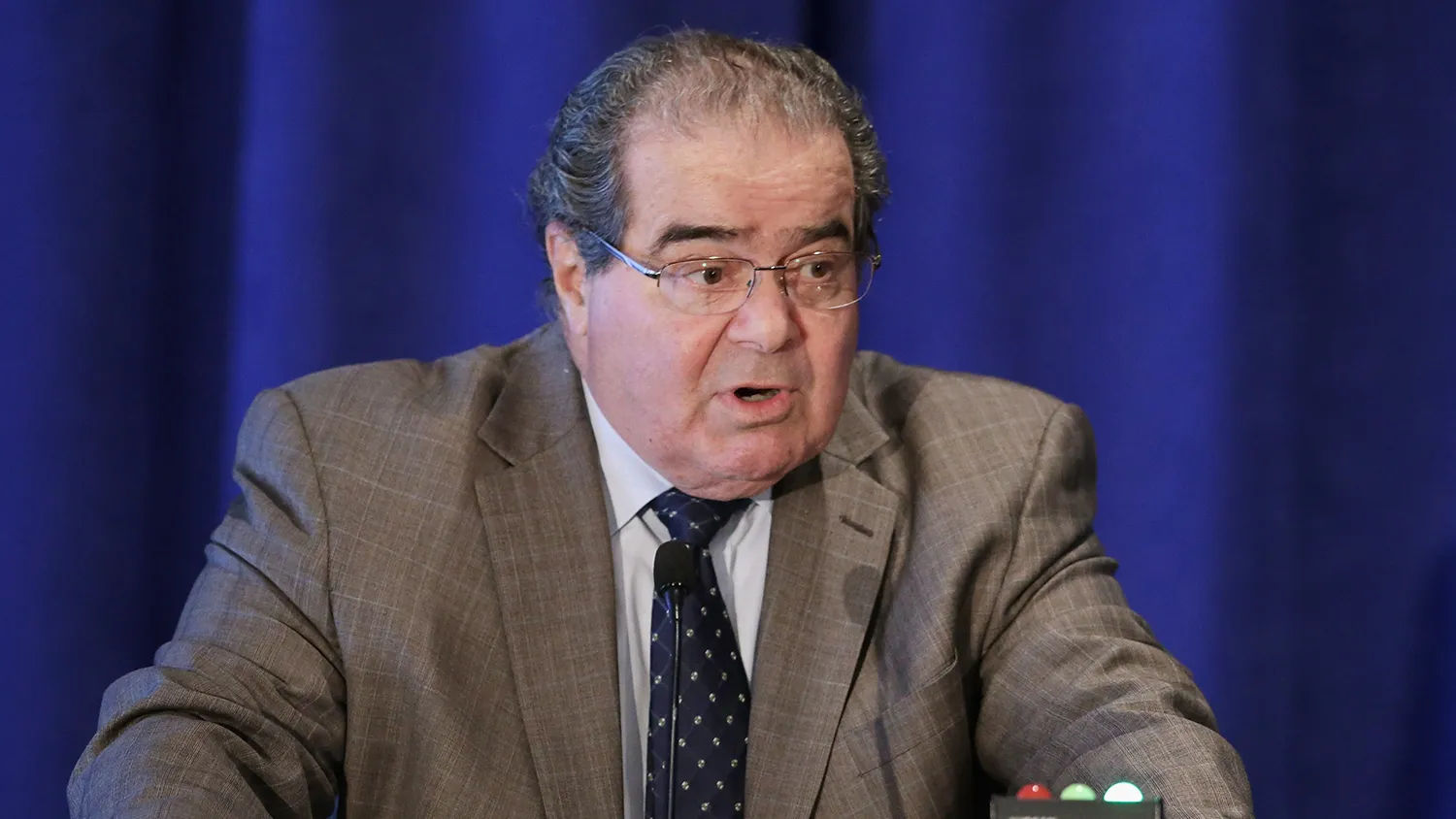 Supreme Court Associate Justice Antonin Scalia addresses the Legal Services Corporation's 40th anniversary conference luncheon on Sept. 15, 2014, in Washington.
