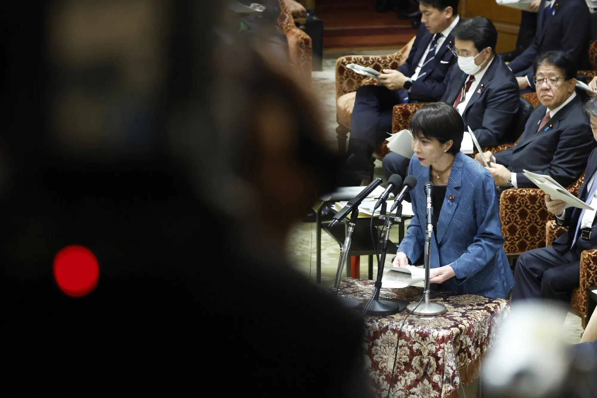 Japanese Prime Minister Sanae Takaichi speaks&nbsp;at the lower house of parliament in Tokyo.