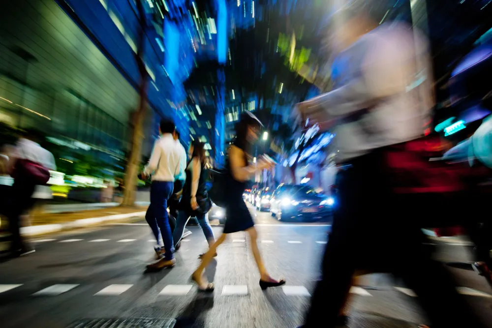 Commuters In Singapore's Central Business District Ahead Of Unemployment Figures