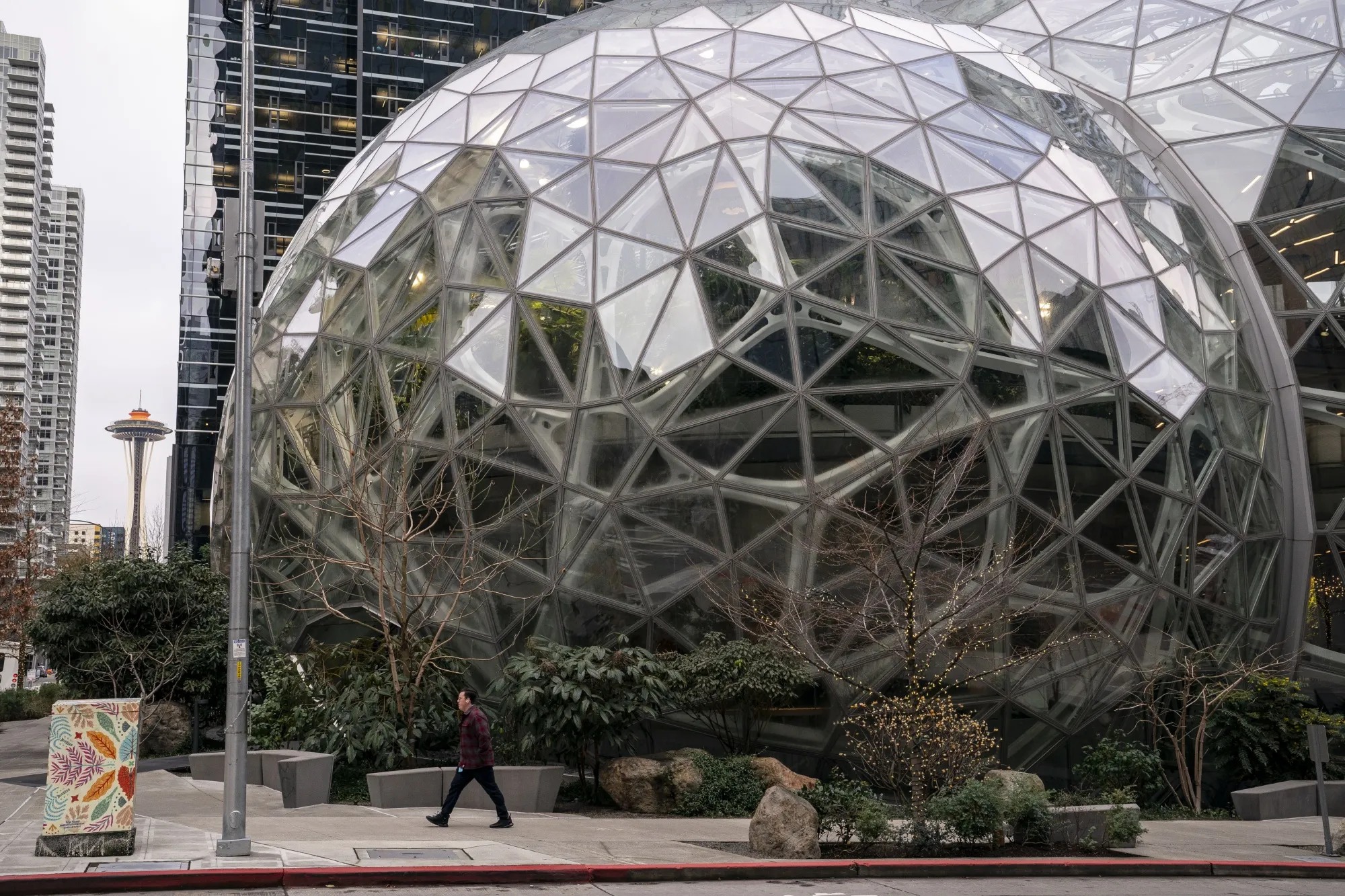 The Amazon Spheres, part of the Amazon headquarters campus. The company has started its biggest-ever round of jobs cuts.