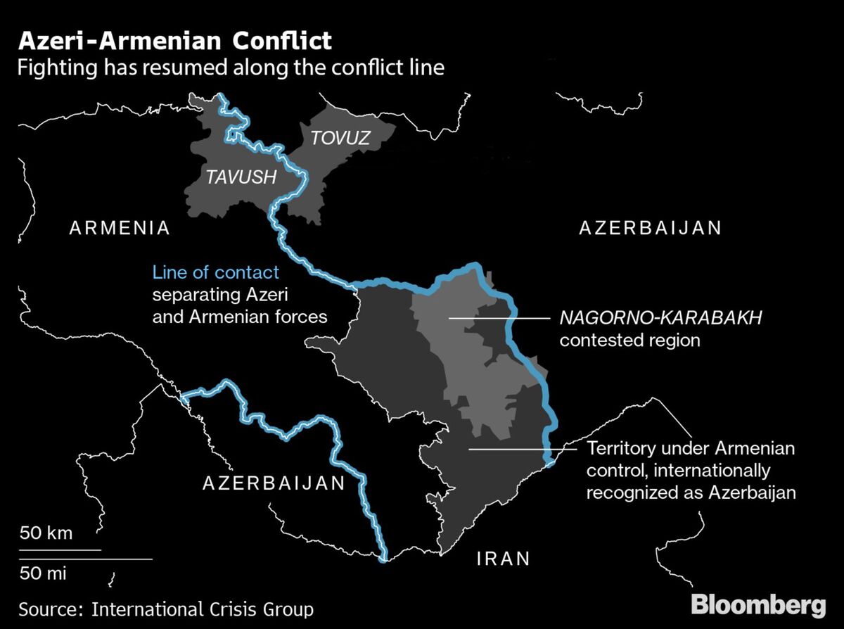 アゼルバイジャンとアルメニア軍事衝突、領土紛争で－ロシア停戦要求