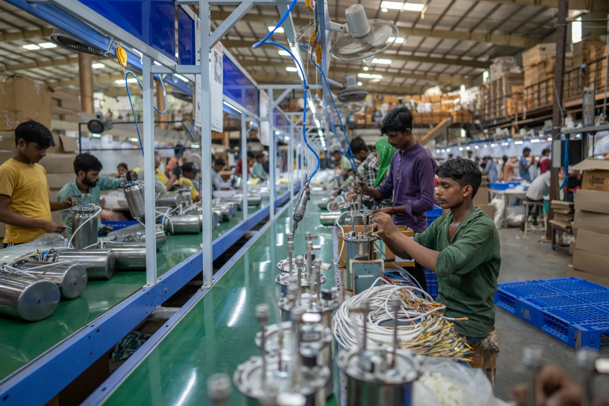 Water heater manufacturing in Sonepat, India.