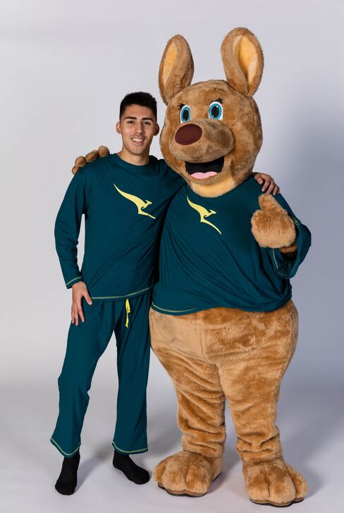 Qantas's Olympic-themed PJs. (Kangaroo not included.)