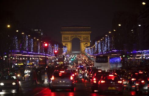 Traffic on Champs-Elysees