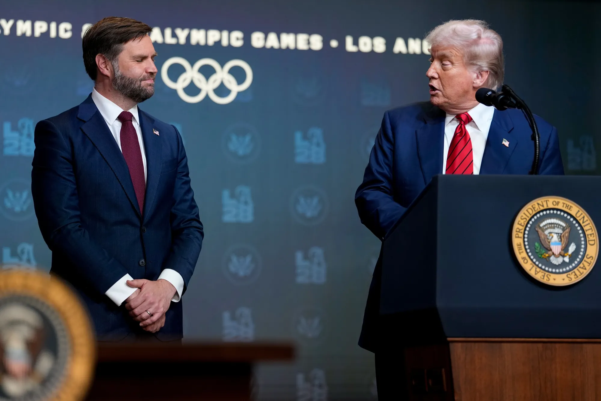 President Trump Signs Order Creating Task Force For 2028 Olympics In LA