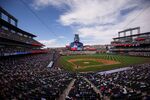 The Colorado Rockies face the Los Angeles Dodgers at Coors Field in Denver, Colorado on April 4, 2021.