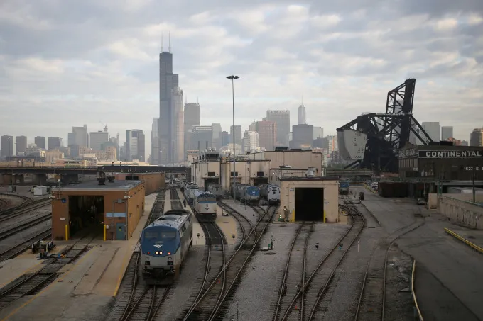 The skyline of Chicago, Illinois.