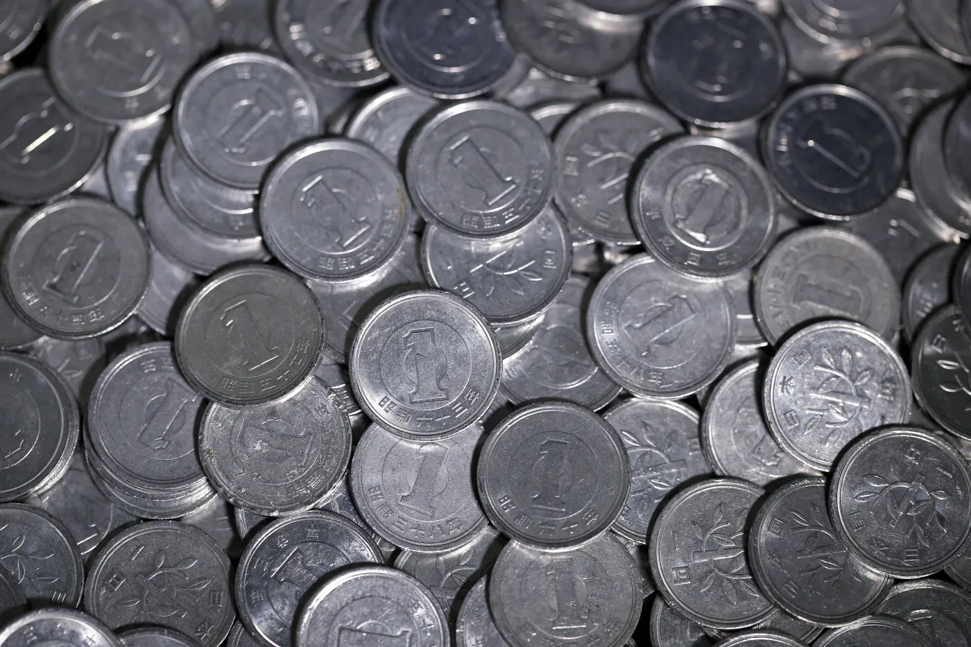 Images Of Japanese One Yen Coins Ahead Of Sales Tax Rise