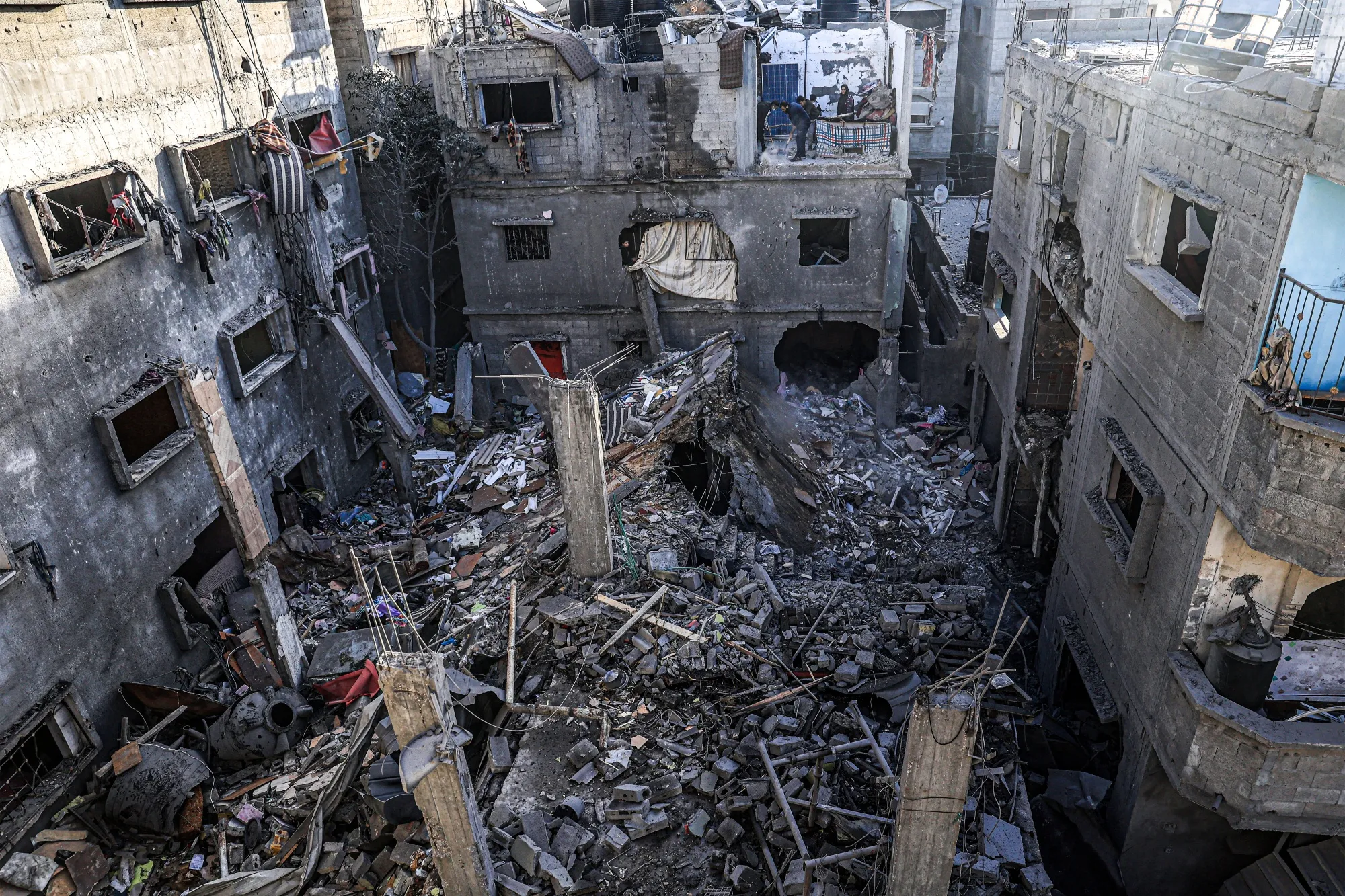 A building destroyed by Israeli bombardment in Rafah on Dec. 24.