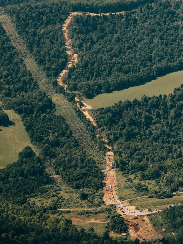 Mountain Valley Pipeline path in Goldbond, Virgina