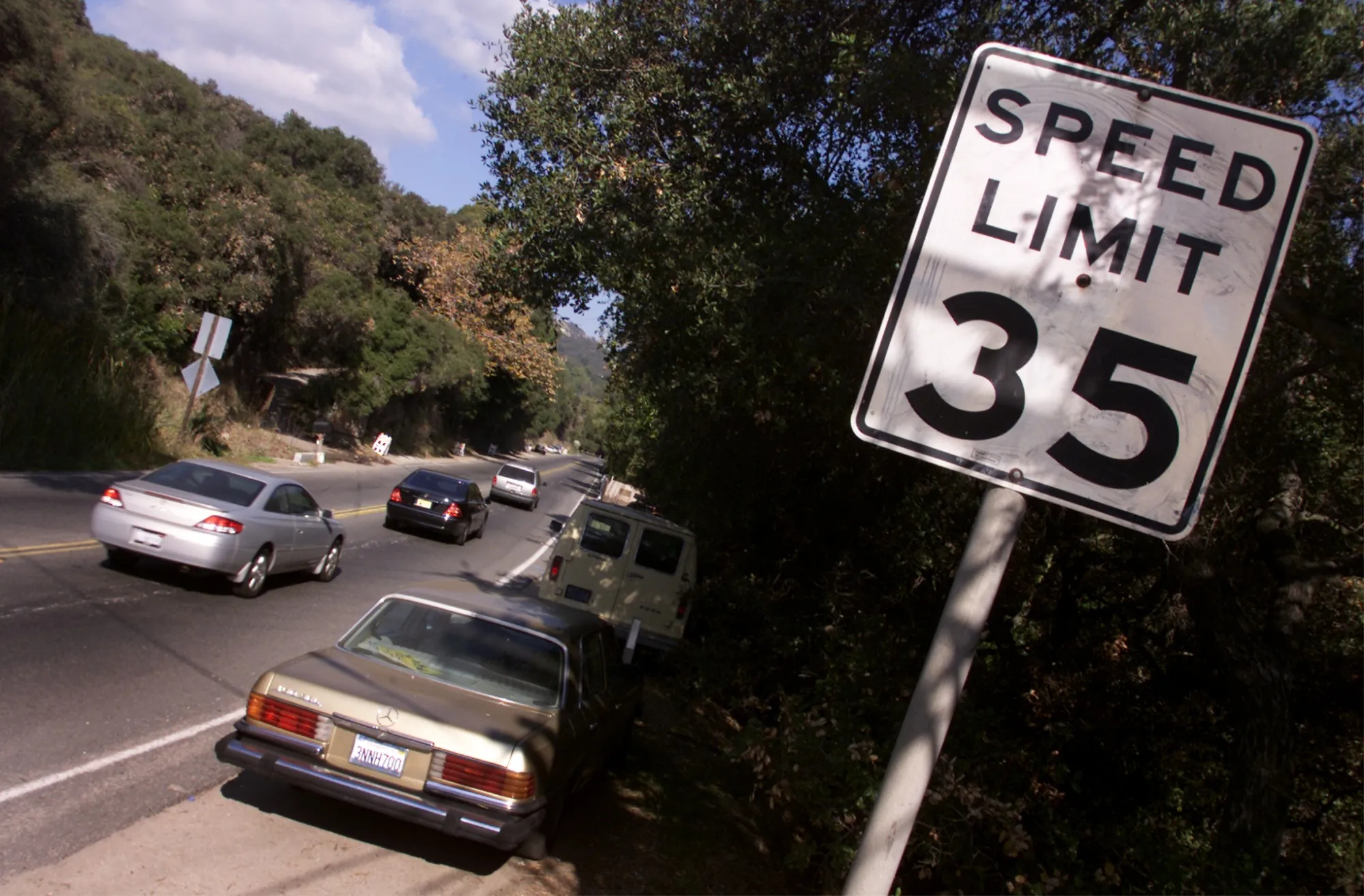 A speed limit sign in Los Angeles.