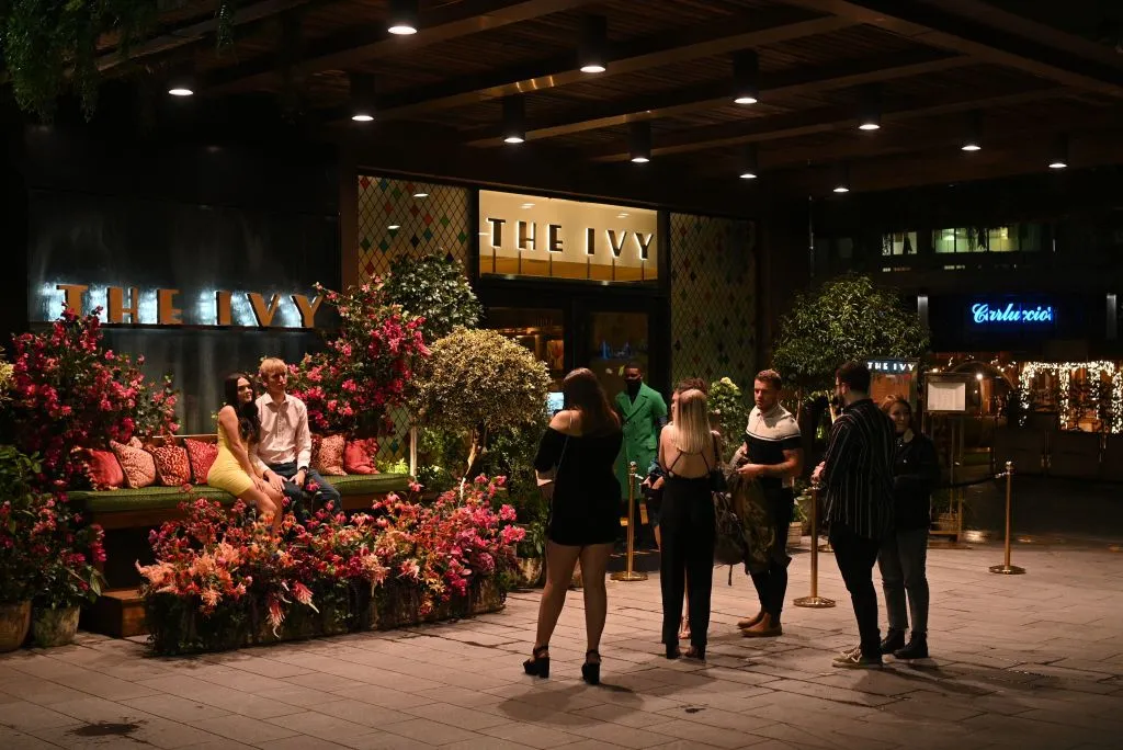 The Ivy restaurant in the city centre of Manchester, UK.