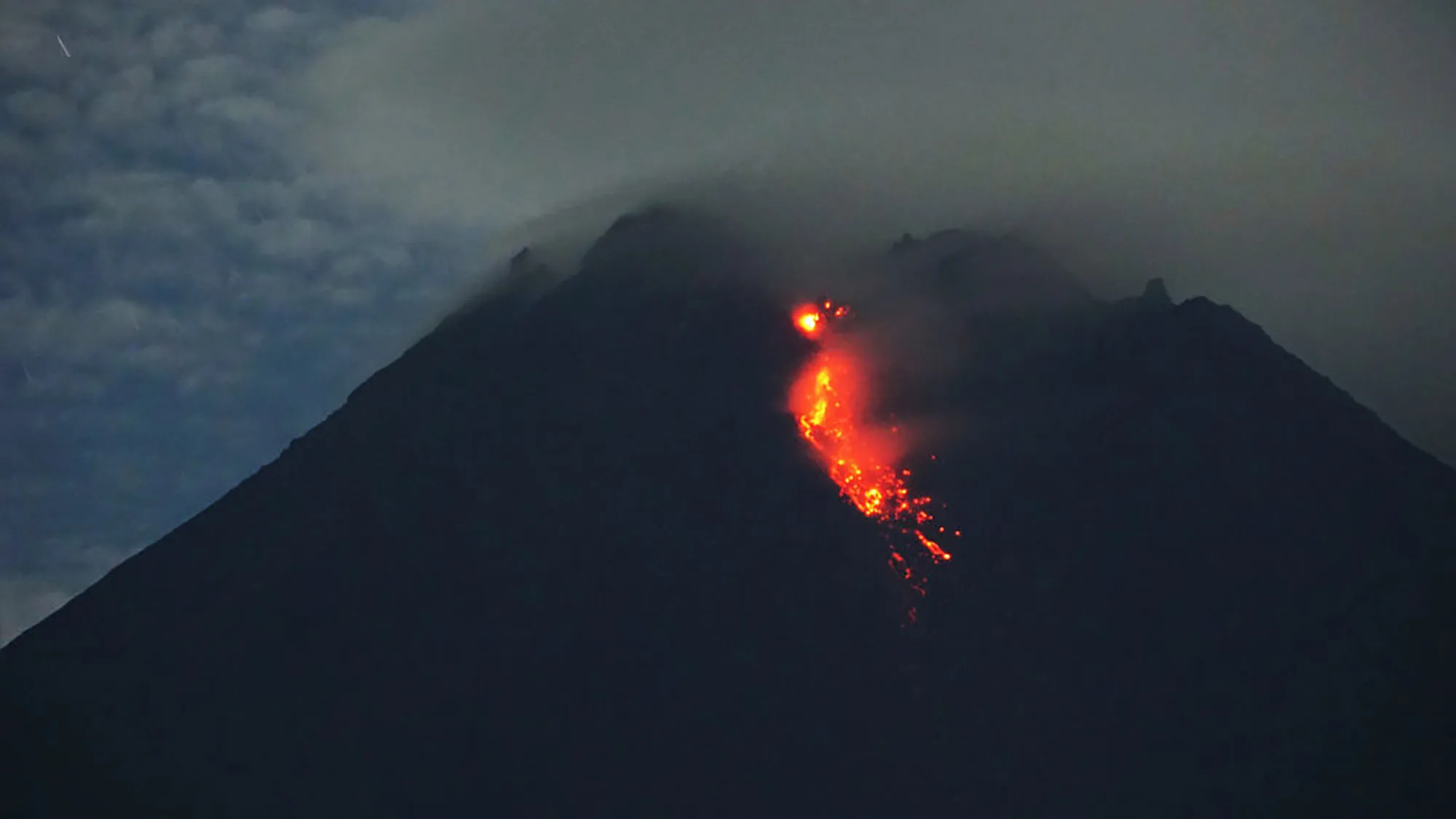 The&nbsp;Merapi volcano from the Cangkringan village on Jan. 6.&nbsp;