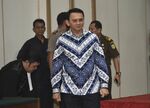 Basuki 'Ahok' Tjahaja Purnama attends his sentencing hearing in Jakarta on May 9.