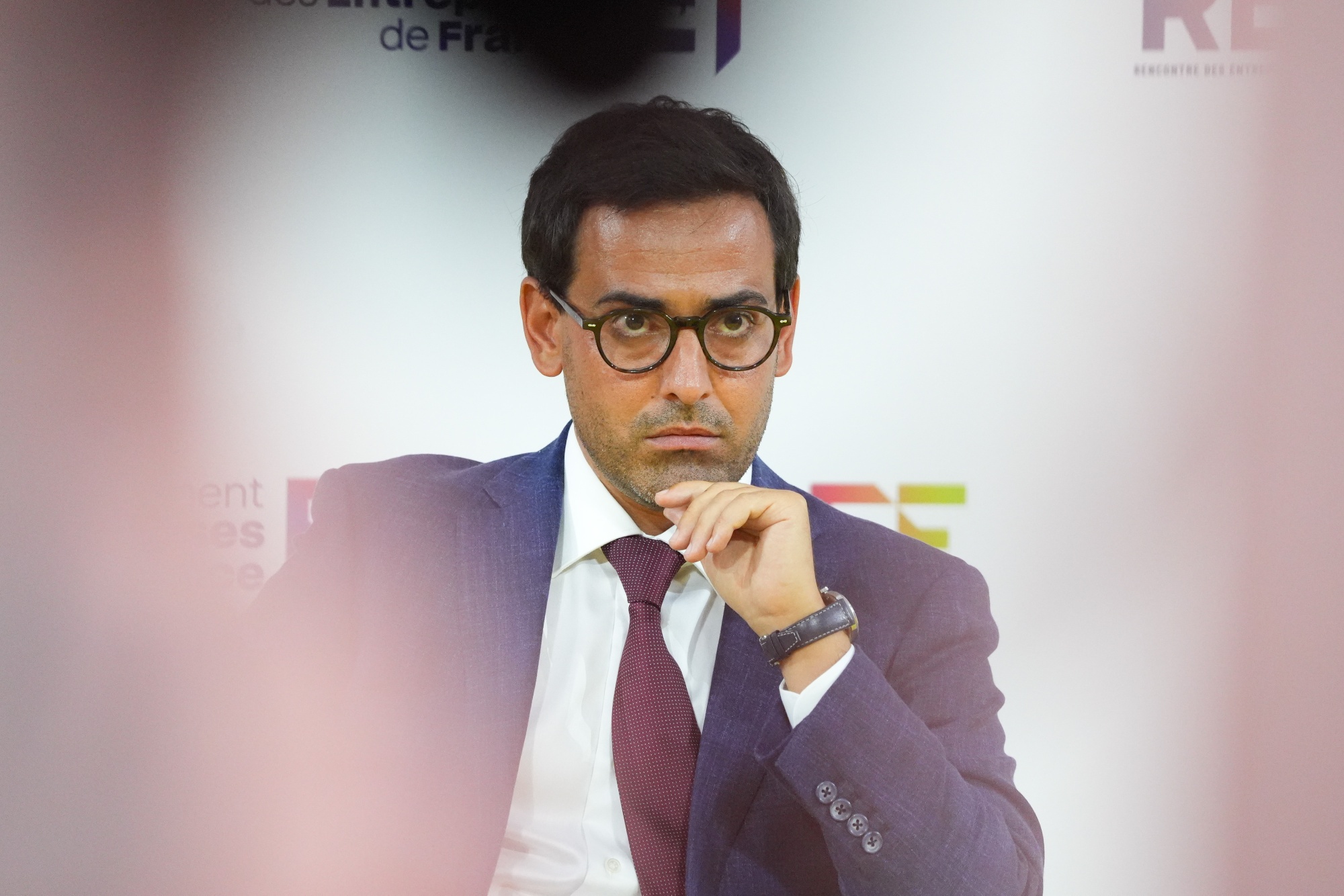 Stephane Sejourne, vice president of the European Commission, during the Rencontre des Entrepreneurs de France (LaRef) conference in Paris, France, on Wednesday, Aug. 27, 2025. The French entrepreneurs conference organized by MEDEF runs Aug. 27-28. Photographer: Nathan Laine/Bloomberg