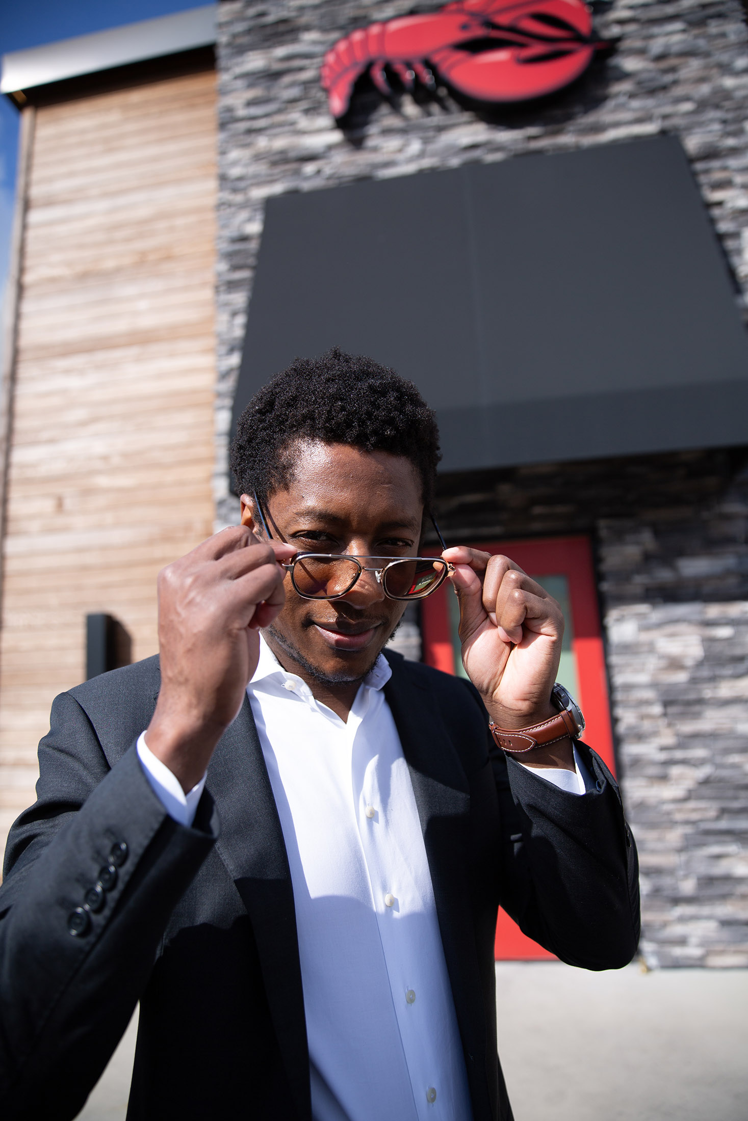 Adamolekun at a Red Lobster in Orlando. Photographer: Josh Aronson for Bloomberg Businessweek