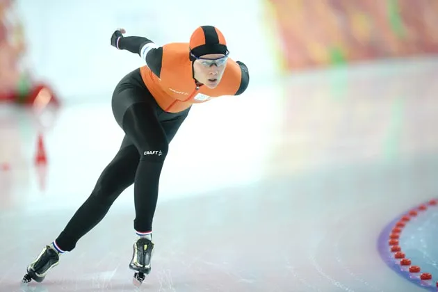 The Netherlands' Yvonne Nauta competing in the Women's Speed Skating 5000m at the  Sochi Winter Olympics