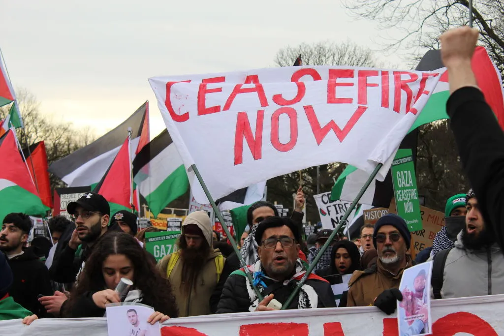 Protests agaisnt&nbsp;Israel's attacks on Gaza, in Manchester.
