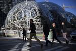 Run, tech bros, run! Amazon's trademark biodomes are a landmark of the New Seattle. 