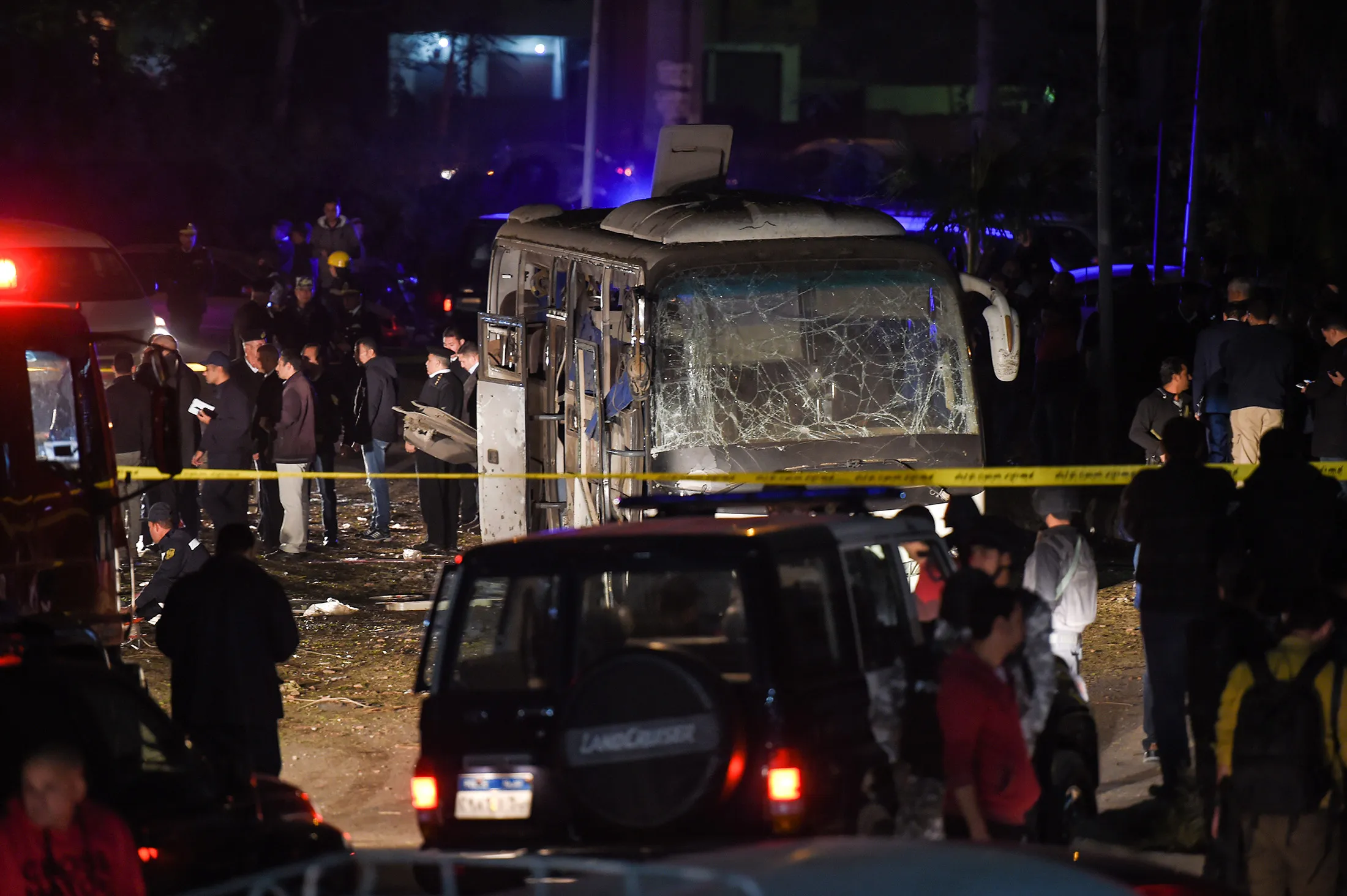 Two Vietnamese tourists were killed and 10 others wounded on December 28 when a roadside bomb exploded near their bus as it traveled close to the Giza pyramids in Cairo.