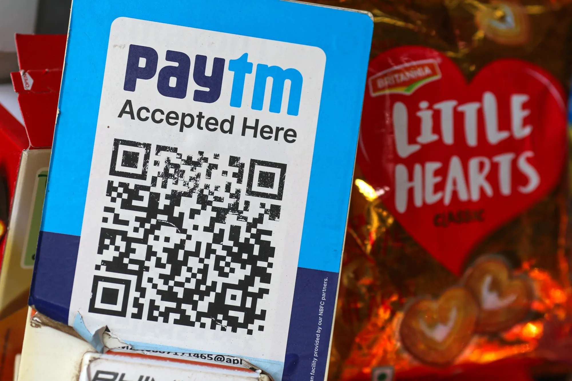 A Paytm digital payment QR code.