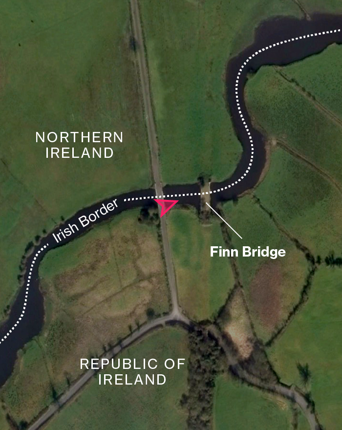 Map showing location of Finn Bridge