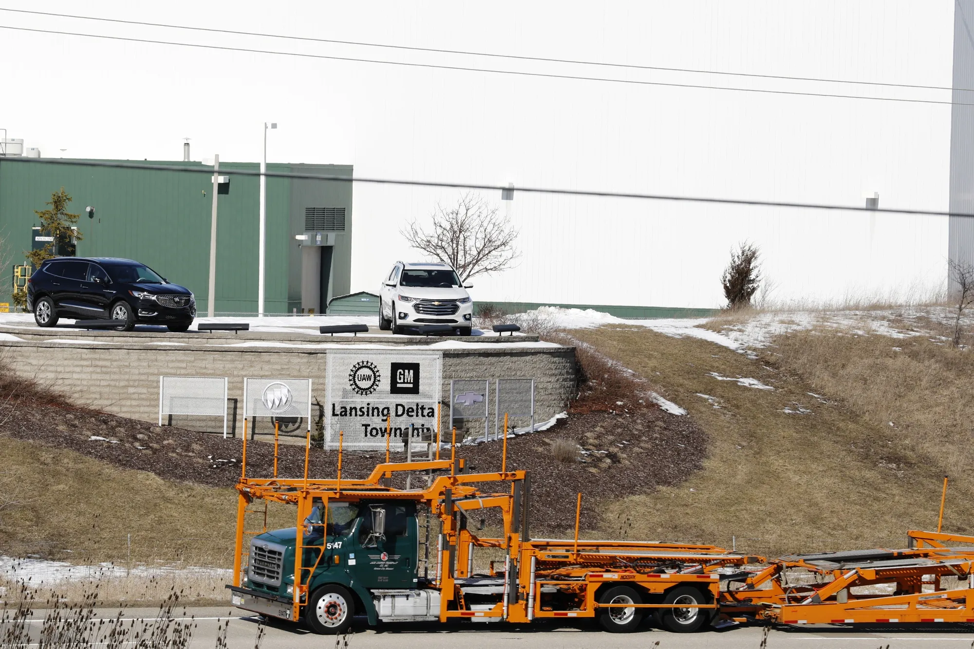 Outside the General Motors Co. Lansing Delta Township Assembly Plant in Lansing, Michigan.
