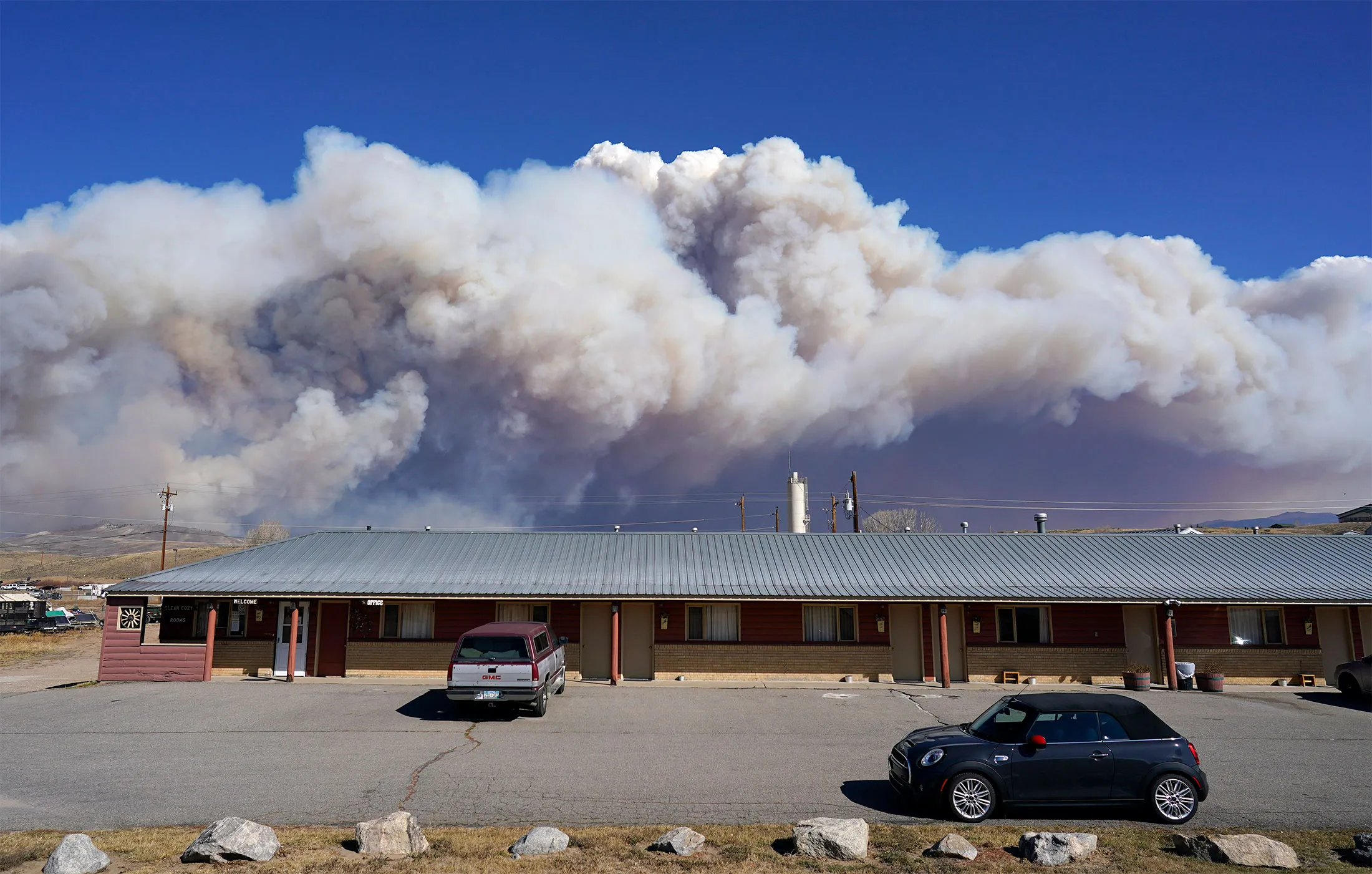 Smoke rises from a wildfire near Granby, Colo. on Oct. 22.