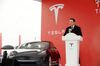Musk speaks during an event at the site of the company's manufacturing facility in Shanghai on Jan. 7.