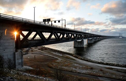 The Oresund Bridge between Sweden and Denmark.