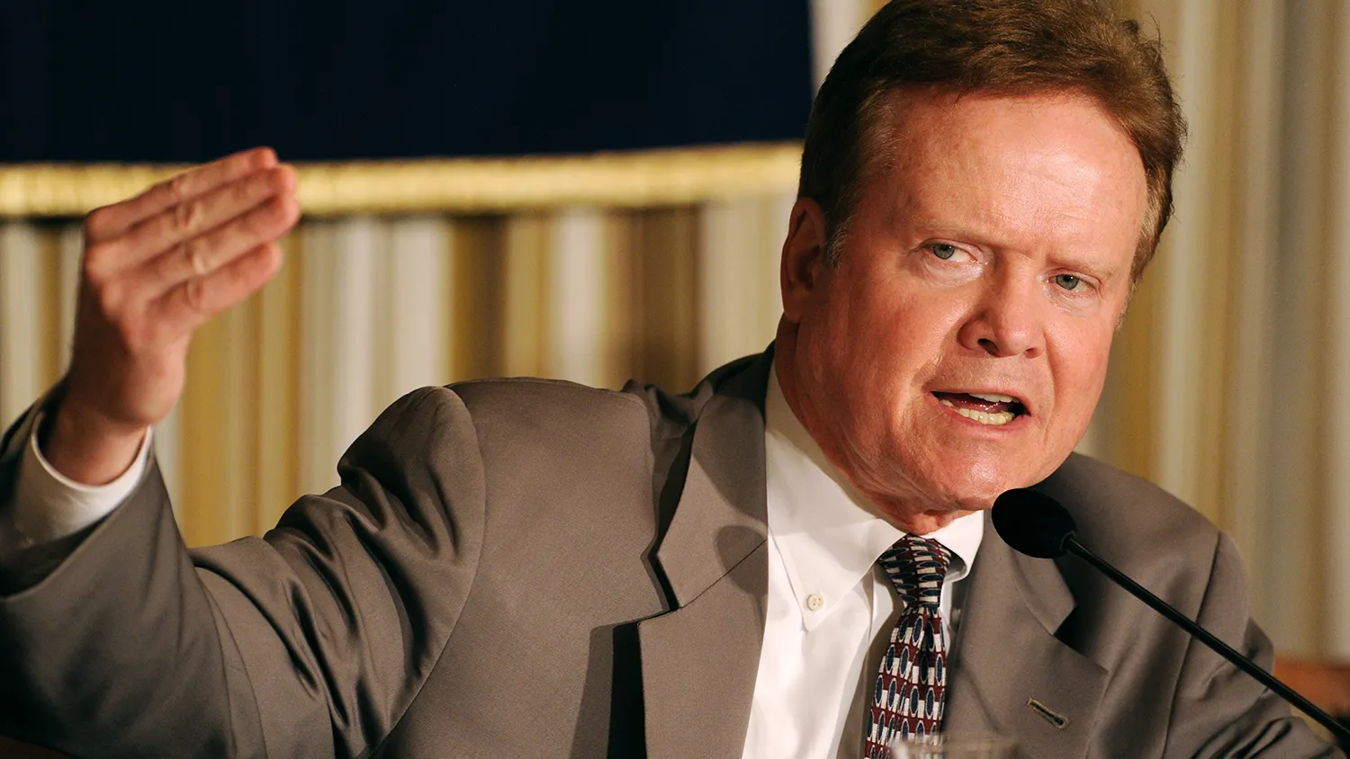 US Senator and Chairman of the East Asia and Pacific Affairs Subcommittee Jim Webb answers a question during his press conference on North Korea and East Asia and Pacific affairs issues at the Foreign Correspondents' Club in Tokyo on April 5, 2012.
