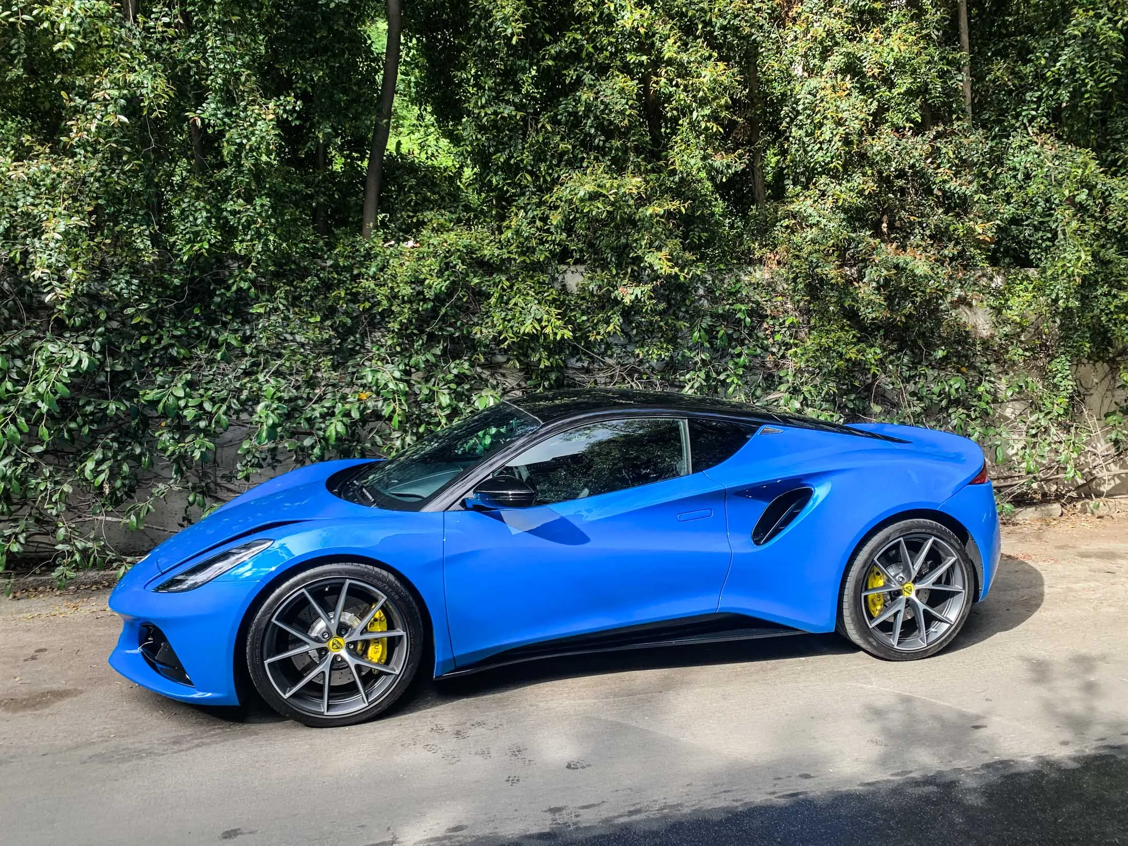 The 2024 Lotus Emira at rest in Los Angeles.&nbsp;
