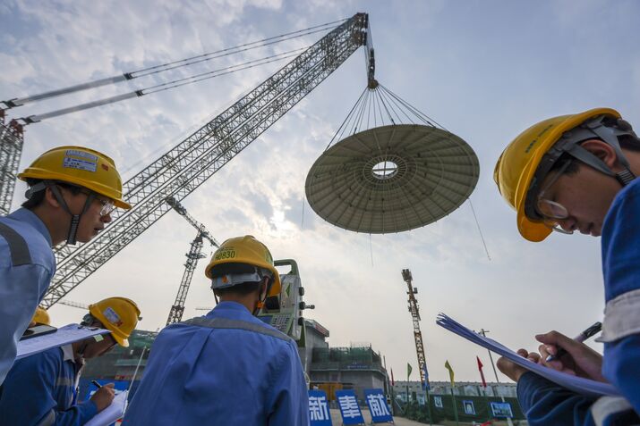 Outer Dome Of World's First Commercial Small Nuclear Reactor Successfully Installed In Hainan