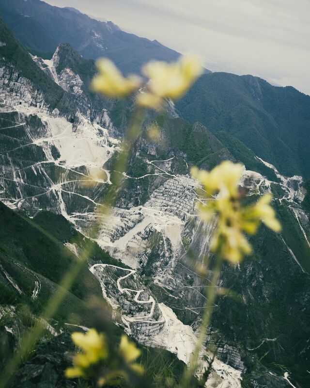 View of marble quarries in the Apuan Alps.