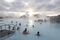 Tourists bathe in the Blue Lagoon geothermal spa as steam rises in Grindavik, Iceland, on Friday, Nov. 8, 2013. Iceland is on schedule to release a proposal on providing debt relief to households this month, Prime Minister Sigmundur D. Gunnlaugsson said. Photographer: Arnaldur Halldorsson/Bloomberg via Getty Images