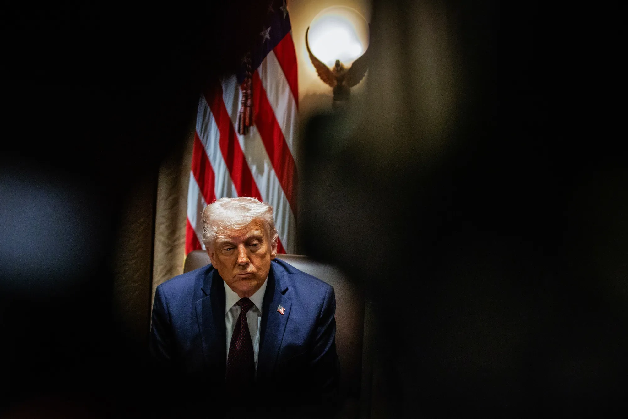 US President Donald Trump during a cabinet meeting at the White House in Washington, DC, on&nbsp;March 24.&nbsp;