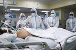 Covid-19 care at Moscow’s City Clinical Hospital No 52 on June 17.