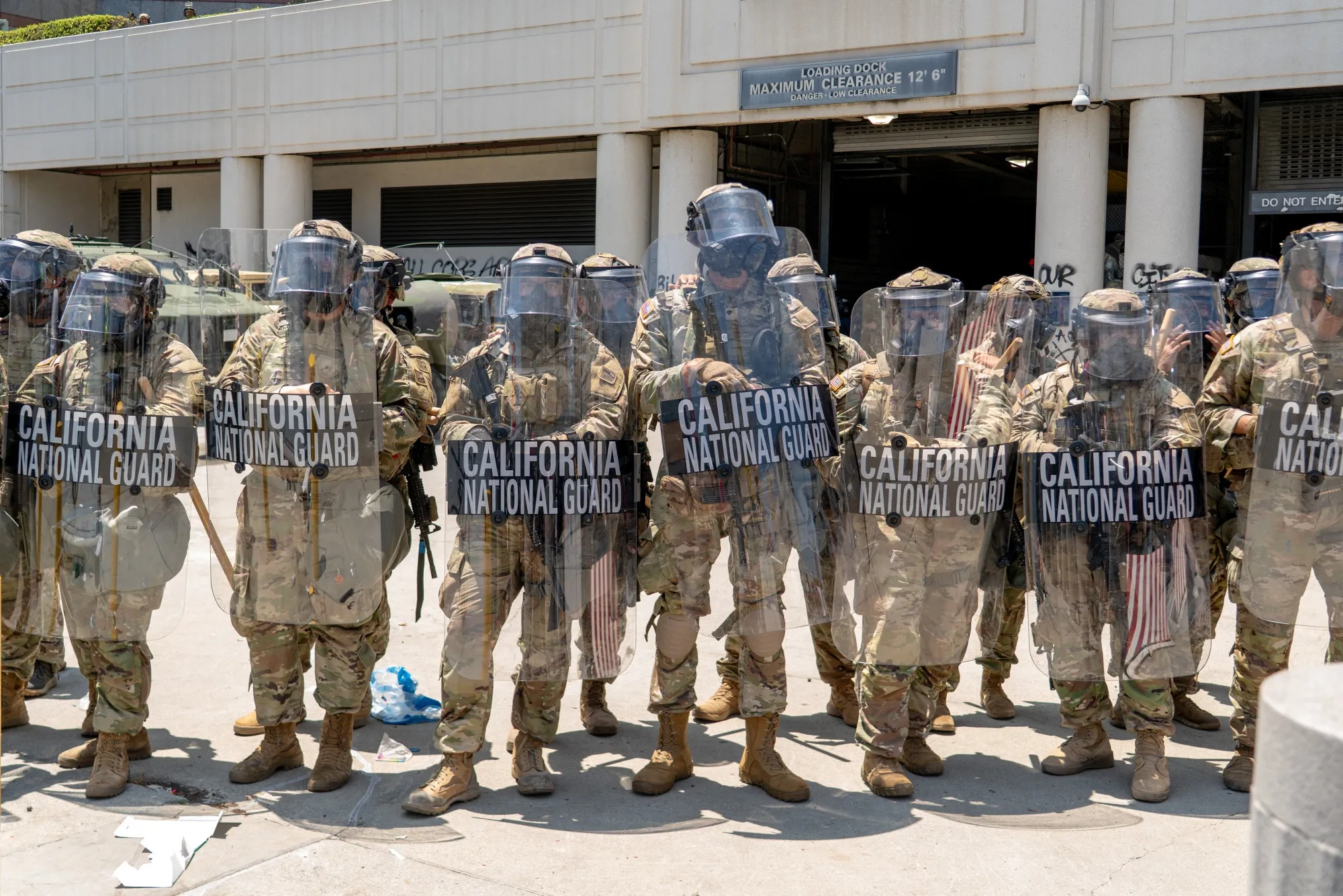 National Guard soldiers in Los Angeles on June 8.
