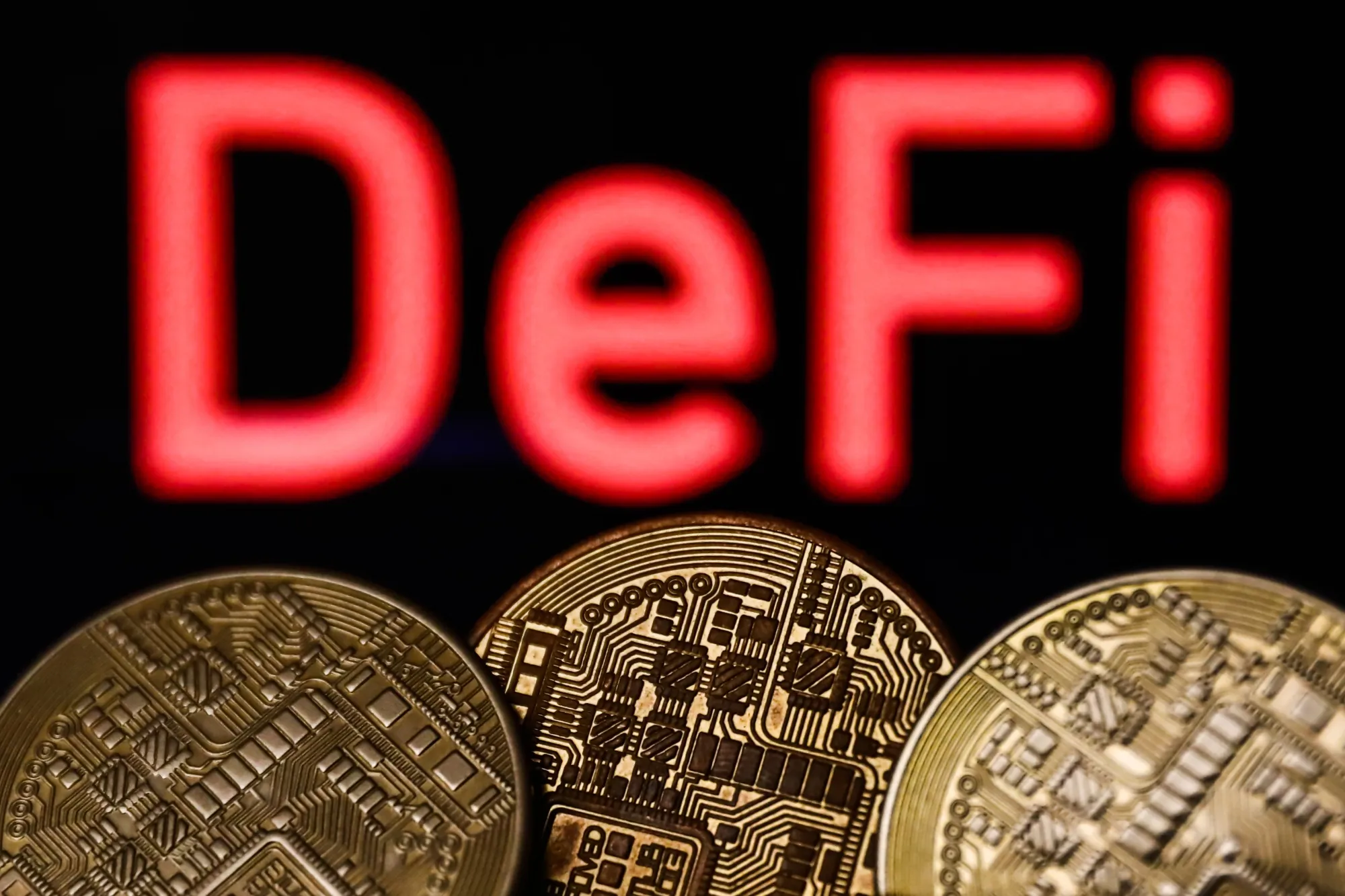 DeFi cryptocurrency illustration.
