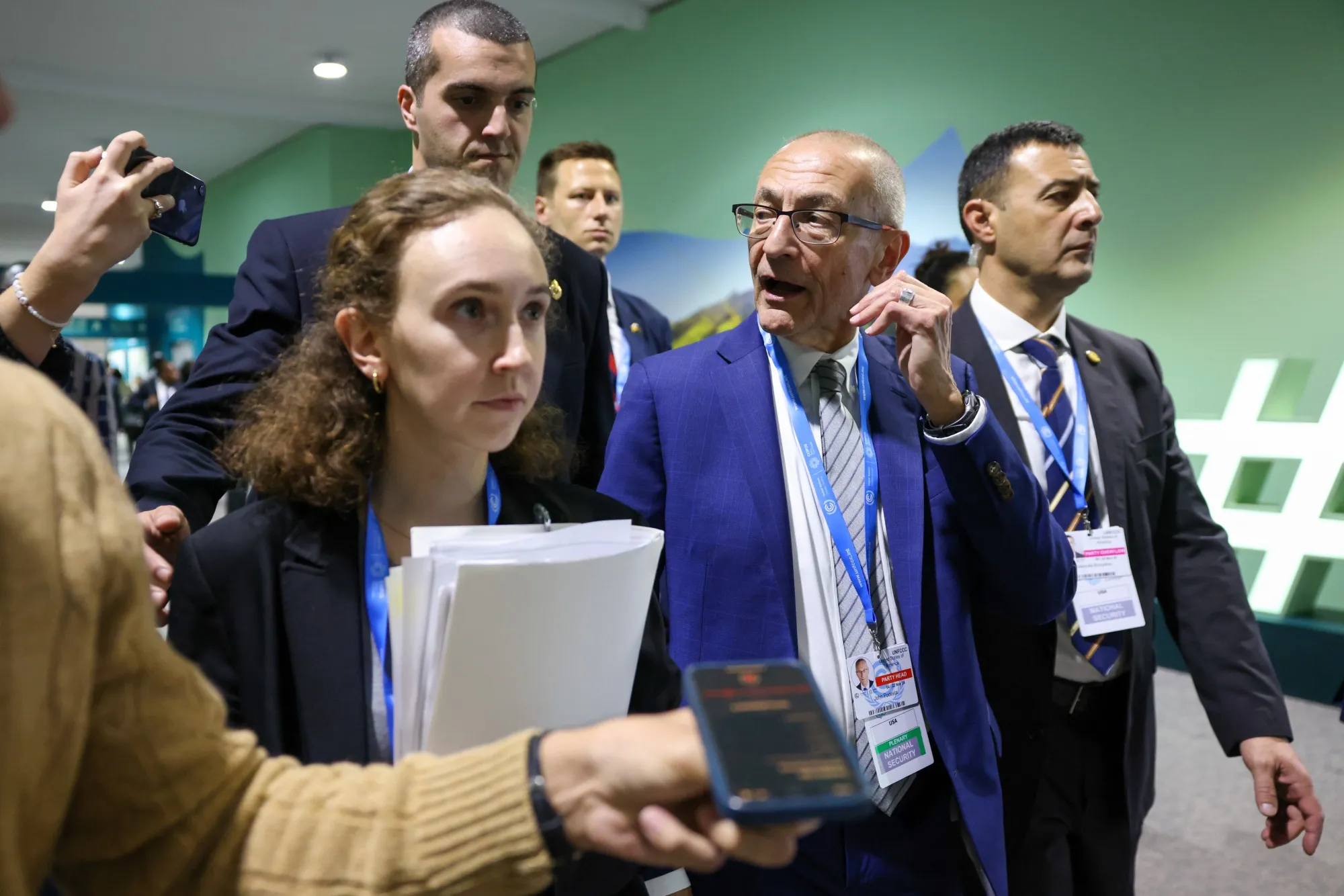 John Podesta, US climate envoy, at the COP29 climate conference in Baku, Azerbaijan, on Nov. 11, 2024.&nbsp;