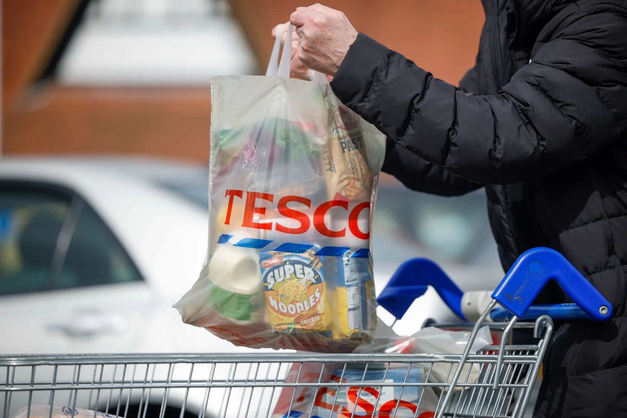 A Tesco customer in London.