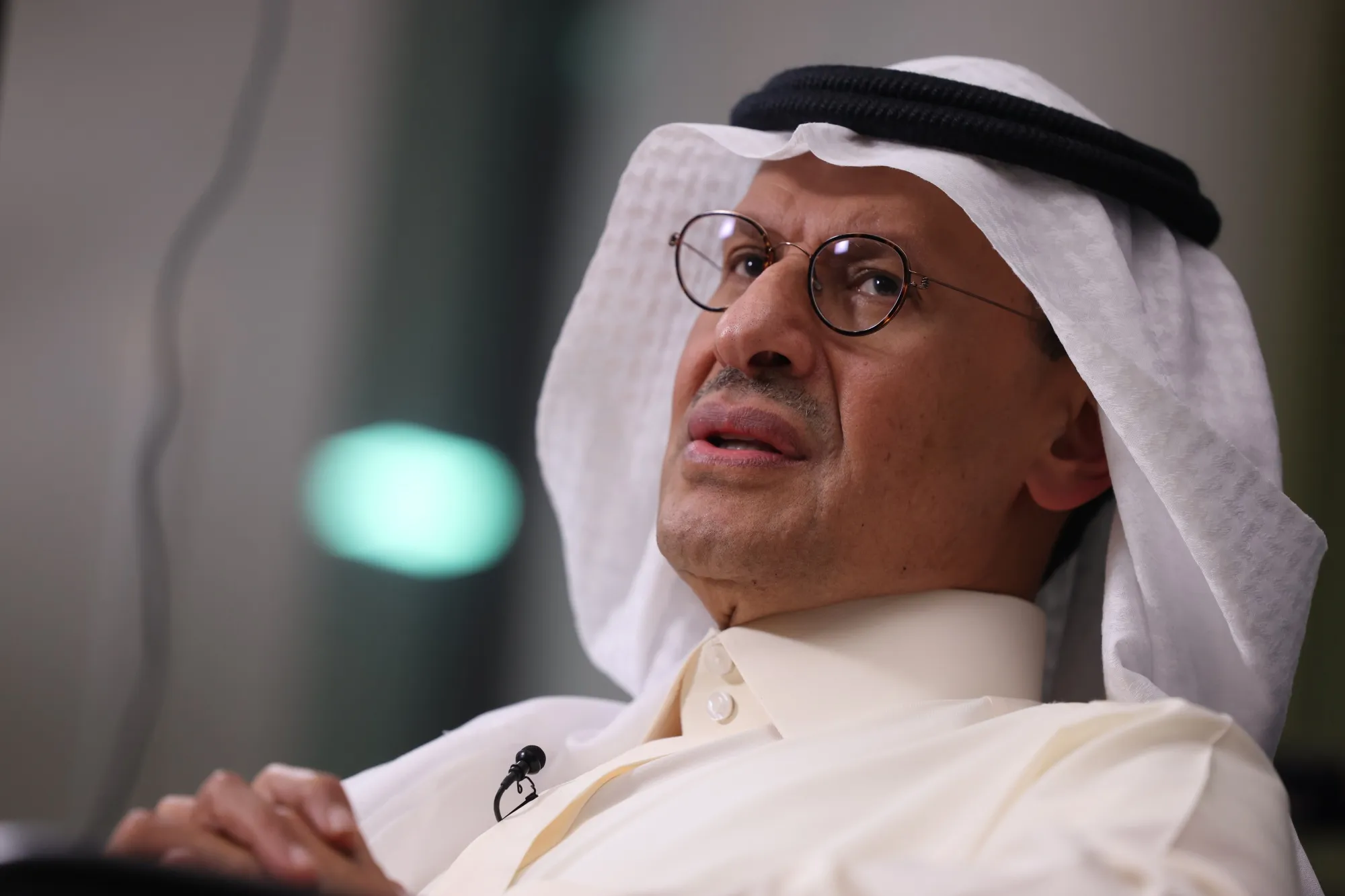 Abdulaziz bin Salman, Saudi Arabia's energy minister, during a Bloomberg Television interview.&nbsp;
