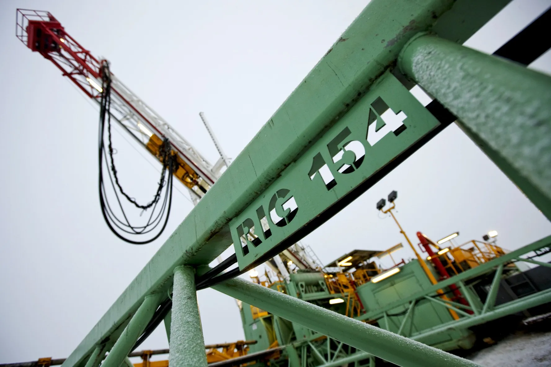 A natural gas drilling rig in Alberta.
