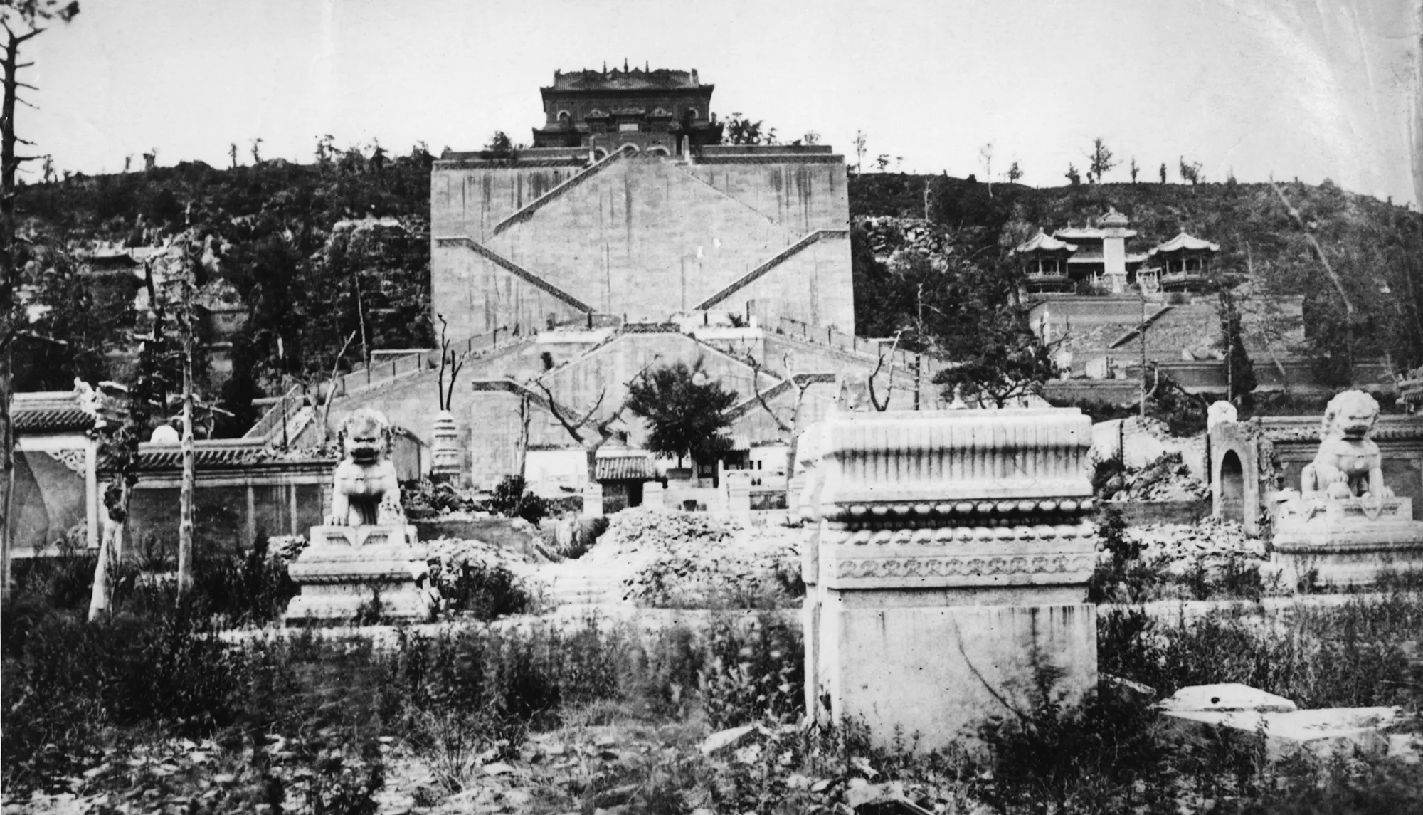 The remains of the Old Summer Palace destroyed by British and French forces in the Second Opium War in 1860.